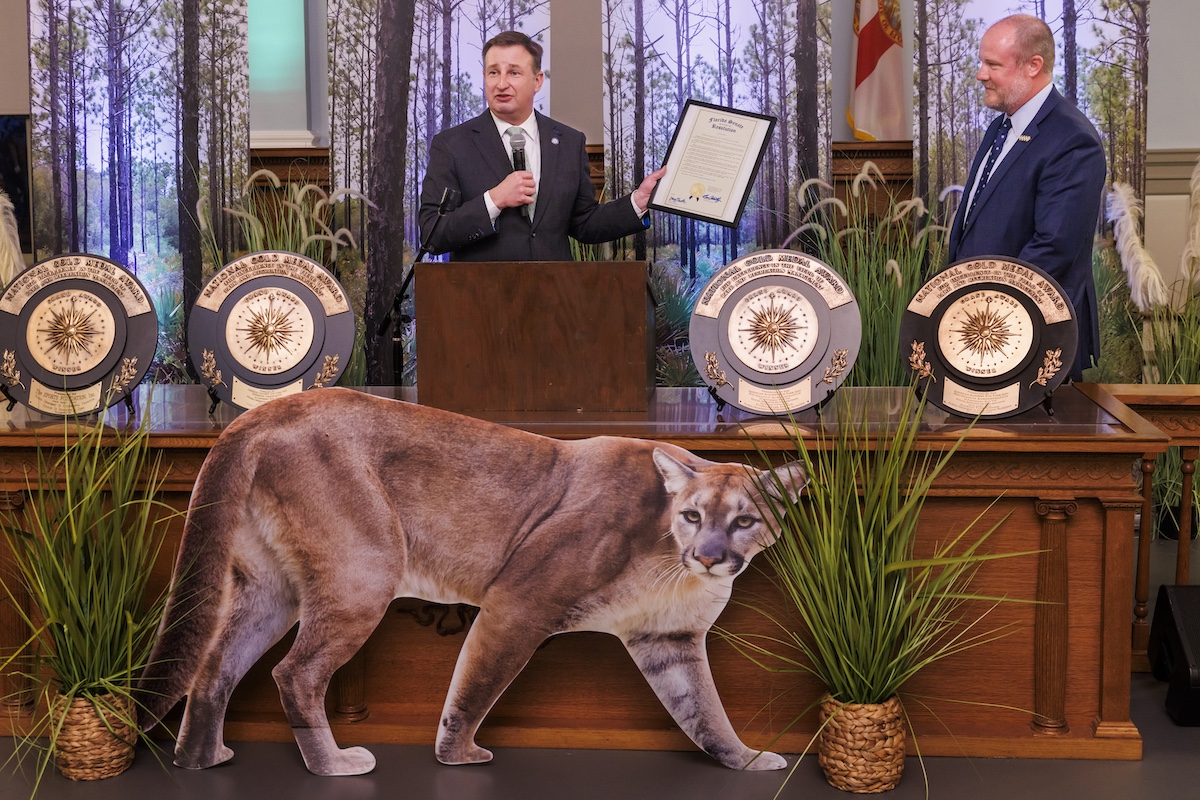 Matt Caldwell speaking at a Florida State Parks event